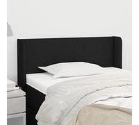 ZQQLVOO Cabecero de Tela Negro Classic Tufted Upholstered Bed Frame Headboard with Ears, Adjustable Height, Durable Fabric and Wooden Legs for Bedroom Comfort and Back