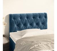 ZQQLVOO Cabecero de Terciopelo Azul Oscuro Classic Upholstered Bed Frame Headboard with Soft Velvet Fabric, Adjustable Height, and Sturdy Wooden Legs for Back Support a