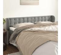 ZQQLVOO Cabecero de Terciopelo Gris Claro Classic Tufted Upholstered Bed Frame Headboard with Ears, Soft Velvet Fabric, Adjustable Height, Sturdy Wooden Legs for Bedroo