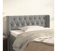 ZQQLVOO Cabecero de Terciopelo Gris Claro Classic Tufted Upholstered Bed Frame Headboard with Soft Velvet Fabric, Adjustable Height, and Sturdy Wooden Legs for Bedroom