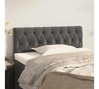 ZQQLVOO Cabecero de Terciopelo Gris Oscuro Classic Upholstered Bed Frame Headboard with Soft Velvet Fabric, Adjustable Height, and Sturdy Wooden Legs for Back Support a