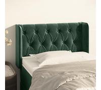 ZQQLVOO Cabecero de Terciopelo Verde Oscuro Classic Tufted Upholstered Bed Frame Headboard with Soft Velvet Fabric, Adjustable Height, and Sturdy Wooden Legs for Bedroo