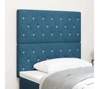 ZQQLVOO Cabecero LED Argyle con cabecera Azul Oscuro Modern Upholstered LED Bed Frame Headboard with Adjustable Height, Velvet Texture, and Wall-Mounted Space-Saving De