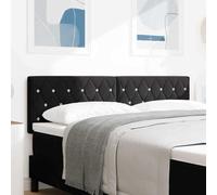 ZQQLVOO Cabecero LED con Luces de Tiras LED Negro Modern Upholstered LED Bed Frame Headboard with Adjustable Height, Velvet Texture, and Wall-Mounted Space-Saving Desig