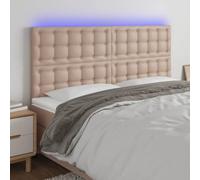ZQQLVOO Cabecero Luces LED Cuero sintético Capuchino Modern LED Headboard with Adjustable Height, Synthetic Leather Upholstery for Bedroom, Back Support for Reading and