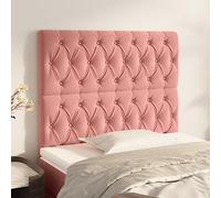 ZQQLVOO Cabeceros 2 Unidades de Terciopelo Rosa Classic Upholstered Bed Frame Headboard with Soft Velvet Fabric, Adjustable Height, and Sturdy Wooden Legs for Back Supp