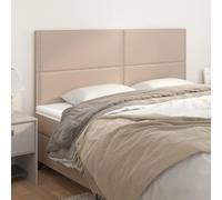 ZQQLVOO Cabeceros 4 Unidades Cuero sintético Capuchino Classic Upholstered Bed Frame Headboard with Adjustable Height, Durable Synthetic Leather, and Wooden Legs for Lu