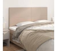 ZQQLVOO Cabeceros 4 Unidades Cuero sintético Capuchino Classic Upholstered Bed Frame Headboard with Adjustable Height, Durable Faux Leather, Stable Wooden Legs, and Bac