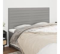 ZQQLVOO Cabeceros 4 Unidades de Tela Gris Claro Classic Upholstered Bed Frame Headboard with Adjustable Height, Wooden Legs for Stability, Breathable Fabric for Bedroom