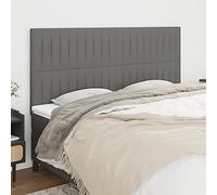 ZQQLVOO Cabeceros 4 Unidades de Tela Gris Oscuro Classic Upholstered Bed Frame Headboard with Adjustable Height, Premium Fabric, and Sturdy Wooden Legs for Bedroom Comf