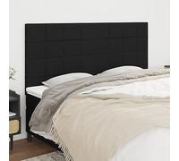 ZQQLVOO Cabeceros 4 Unidades de Tela Negro Classic Elegant Upholstered Bed Frame Headboard with Adjustable Height, Wooden Legs for Bedroom Comfort and Back Support 90x5