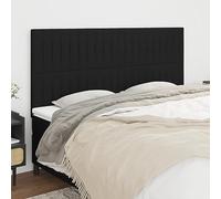 ZQQLVOO Cabeceros 4 Unidades de Tela Negro Classic Upholstered Bed Frame Headboard with Adjustable Height, Premium Fabric, and Sturdy Wooden Legs for Bedroom Comfort an