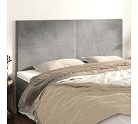 ZQQLVOO Cabeceros 4 Unidades de Terciopelo Gris Claro Classic Upholstered Bed Frame Headboard with Soft Velvet Fabric, Adjustable Height, and Sturdy Wooden Legs for Bac