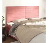 ZQQLVOO Cabeceros 4 Unidades de Terciopelo Rosa Classic Upholstered Bed Frame Headboard with Soft Velvet Fabric, Adjustable Height, and Sturdy Wooden Legs for Back Supp