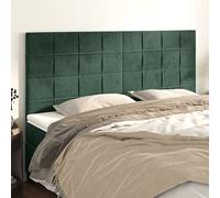 ZQQLVOO Cabeceros 4 Unidades de Terciopelo Verde Oscuro Classic Upholstered Bed Frame Headboard with Soft Velvet Fabric, Adjustable Height, and Sturdy Wooden Legs for B