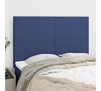 ZQQLVOO Cabeceros 4 Unidades Tela Azul Classic Upholstered Bed Frame Headboard with Adjustable Height, Wooden Legs for Stability, Breathable Fabric for Bedroom Comfort