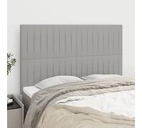 ZQQLVOO Cabeceros 4 Unidades Tela Gris Claro Classic Upholstered Bed Frame Headboard with Adjustable Height, Premium Fabric, and Sturdy Wooden Legs for Bedroom Comfort