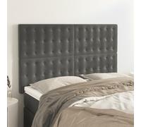 ZQQLVOO Cabeceros 4 Unidades Terciopelo Gris Oscuro Classic Velvet Upholstered Bed Frame Headboard with Adjustable Height, Soft Fabric, Sturdy Wooden Legs for Bedroom C