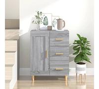 ZQQLVOO Consola multifunción para cocina, comedor, aparador, gris Sonoma, 69,5 x 34 x 90 cm, material de madera para salón, comedor y cocina, fácil de montar