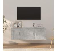 ZQQLVOO Consola multimedia para TV, sala de juegos, dormitorio, mueble multimedia, consola de 2 piezas, juego de mueble de TV, color gris hormigón, material de madera, adecuado para salón o dormitorio