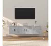 ZQQLVOO Consola multimedia para TV, sala de juegos, dormitorio, mueble multimedia, consola de 3 piezas, juego de mueble de TV, color gris hormigón, material de madera, adecuado para salón o dormitorio