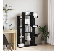 ZQQLVOO Estantería de madera de roble negro para salón, 86 x 25,5 x 140 cm