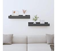 ZQQLVOO Estantería de pared 2 unidades gris estantería para decoración de libros para dormitorio cocina 50 x 12 x 9 cm madera maciza de pino