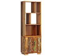 ZQQLVOO Estantería Retro de Madera Maciza Reciclada con 1 Armario 2 Puertas y 6 Compartimentos, Estilo Industrial Antiguo para Casa u Oficina, Mueble Único con Vetas Naturales, Ideal