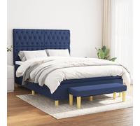 ZQQLVOO Estructura de cama familiar, cama con somier, con colchón, azul, 140 x 190 cm, tela adecuada para habitaciones familiares