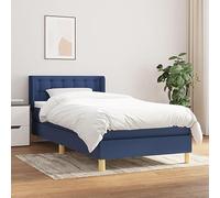 ZQQLVOO Estructura de cama familiar, cama con somier, con colchón, azul, 90 x 200 cm, tela
