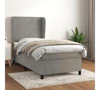 ZQQLVOO Estructura de cama familiar, cama con somier, con colchón, color gris claro, 90 x 200 cm, terciopelo