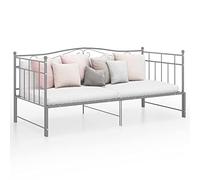 ZQQLVOO Estructura de cama familiar, cama de palé, sofá extensible, color gris, metal, 90 x 200 cm, adecuado para habitaciones familiares