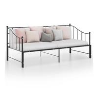 ZQQLVOO Estructura de cama familiar, cama de palé, sofá extensible, color negro, metal, 90 x 200 cm, adecuado para habitaciones familiares