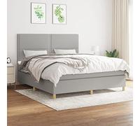 ZQQLVOO Estructura de cama familiar, con somier, con colchón, gris claro, 180 x 200 cm, tela