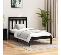 ZQQLVOO Estructura de cama familiar de madera maciza, color negro, 75 x 190 cm, 2FT6
