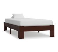 ZQQLVOO Estructura de cama familiar de madera maciza de pino, 90 x 200 cm, color marrón oscuro