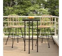 ZQQLVOO Juego de 2 taburetes de bar, 45 x 56 x 103,5 cm, ratán sintético y acero, sillas de comedor para exteriores, sillas de exterior para patio, terraza, jardín, patio