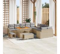 ZQQLVOO Juego de sofá de ratán sintético para exteriores, color beige, con resistencia a los rayos UV y diseño modular para patio, jardín o balcón, estructura de acero resistente y cojines