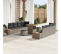 ZQQLVOO Juego de sofá modular para exteriores de 4 plazas, color gris, resistente a la intemperie, con aspecto tejido a mano, para terraza, balcón o jardín, forma de L flexible y diseño recto,