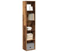 ZQQLVOO Librería con aspecto de madera envejecida, estantería multifuncional para almacenamiento, 40 x 30 x 189 cm, material de madera