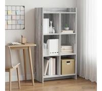 ZQQLVOO Librería gris Sonoma 59 x 30 x 111 cm madera independiente | Tablero de fibra de densidad media, varios estantes, rectangular, moderno, fácil de montar, se limpia con un paño húmedo