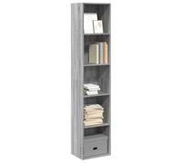 ZQQLVOO Librería gris Sonoma multifuncional para almacenamiento, 40 x 30 x 189 cm, material de madera