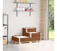 ZQQLVOO Marco de 3 compartimentos para palés, color marrón, para interior y terraza, 120 x 80 cm, madera maciza de pino