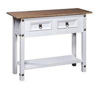 ZQQLVOO Mesa consola estilo México pino blanco 90 x 34,5 x 73 cm, mesa de consola, mesa de consola, mesa de pasillo, mesa de entrada, aparador auxiliar para entrada y pasillo