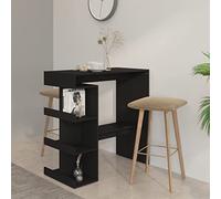 ZQQLVOO Mesa de bar para ordenador portátil, mesa de estudio, mesa de bar con estante, color negro, 100 x 50 x 101,5 cm, material de madera, adecuado para cocina, comedor, salón y oficina