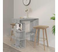 ZQQLVOO Mesa de bar para ordenador portátil, mesa de estudio, mesa de bar con estante, gris Sonoma, 100 x 50 x 101,5 cm, adecuada para cocina, comedor, salón y oficina