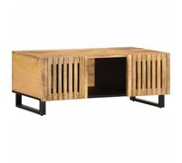 ZQQLVOO Mesa de Centro de Madera de Mango Macizo con Almacenamiento, Mesa Auxiliar para Salón con Superficie Lisa y Estructura Robusta, Ideal para Decoración y Organización del Hogar