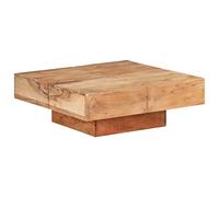 ZQQLVOO Mesa de Centro de Madera Maciza de Acacia Mesa de Centro de Madera Sólida, Estilo Antiguo y Funcional para Hogar 80x80x28 cm