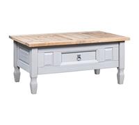 ZQQLVOO Mesa de centro estilo México pino gris 100 x 60 x 45 cm, mesa de sofá, mesa auxiliar, mesa de café para café y ordenador portátil, sofá para salón, mesa de cama para dormitorio