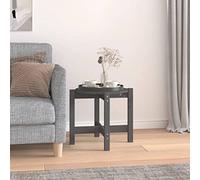 ZQQLVOO Mesa de centro gris Ø clásica mesa de centro de madera maciza con tablero robusto de 52,5 x 45 cm madera maciza de pino